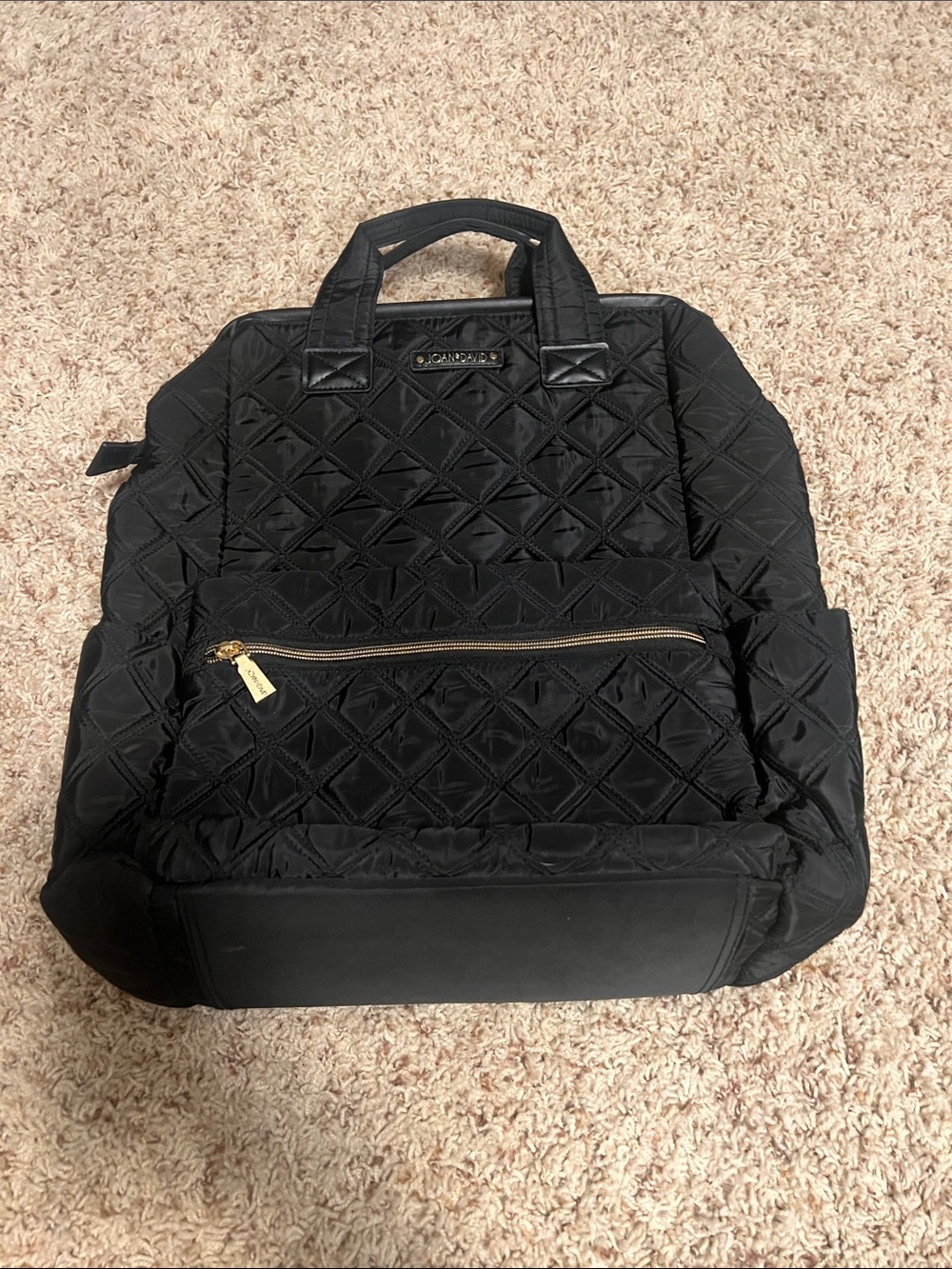 Joan & David Quilted Black Backpack
